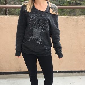 Slouchy off shoulder grey jedidiah sweatshirt